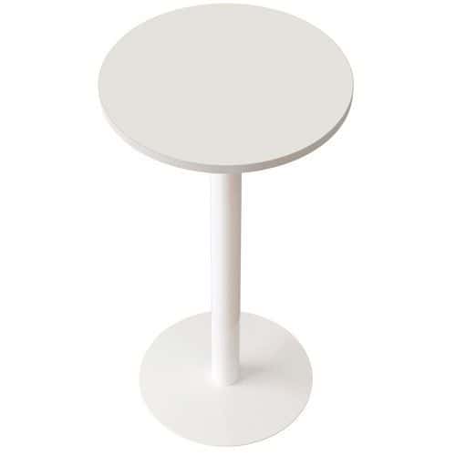 Table de réunion haute Easy Office pied métal Ø 60 cm plateau Blanc