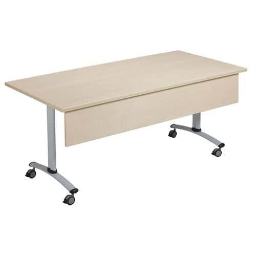 Table carrée avec voile de fond plateau mélaminé pivotant Axe Manutan Expert