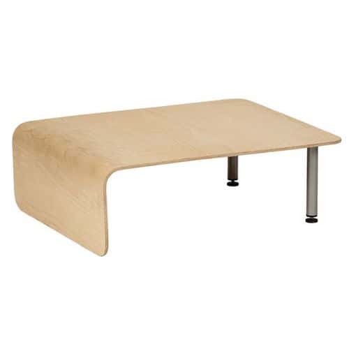 Table basse POK 74 x 76 x25 cm Hêtre/Gris alu