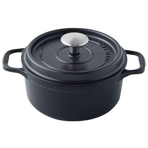 Cocotte en fonte ronde 18 cm -INVICTA- Noire