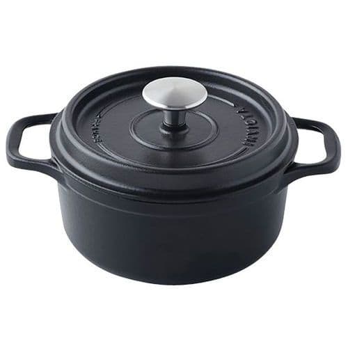 Cocotte en fonte ronde 20 cm -INVICTA- Noire