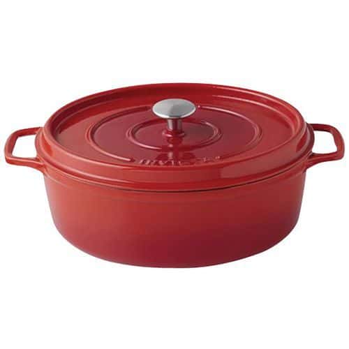 Cocotte en fonte ovale 29 cm -INVICTA- Rubis