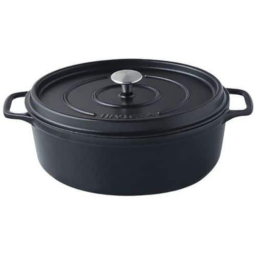 Cocotte en fonte ovale 33 cm -INVICTA- Noire