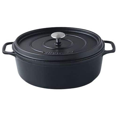 Cocotte en fonte ovale 35 cm -INVICTA- Noire