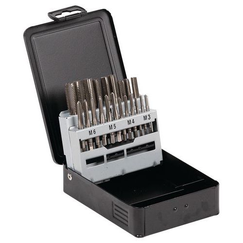 Coffret tarauds main HSS 21 pièces M3-M12 - Manutan Expert