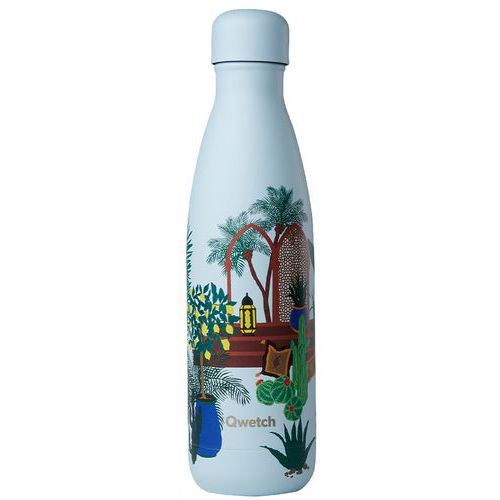 Bouteille isotherme étanche - Thème Voyages - 500mL - Qwetch