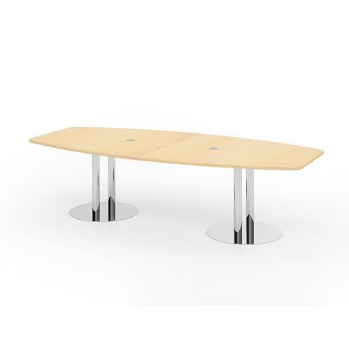 Table de réunion tonneau à pieds colonnes - 280x130 cm - Hammerbacher