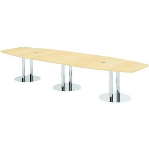 Table de réunion tonneau à pieds colonnes - 400x130 cm - Hammerbacher