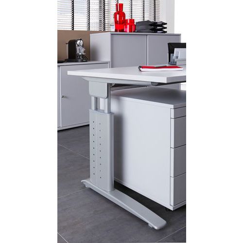 Bureau angle 90° piètement en C métal - 200x120 cm - Hammerbacher