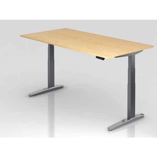 Bureau assis-debout pied aluminium XBHM - 200x100 cm - Hammerbacher