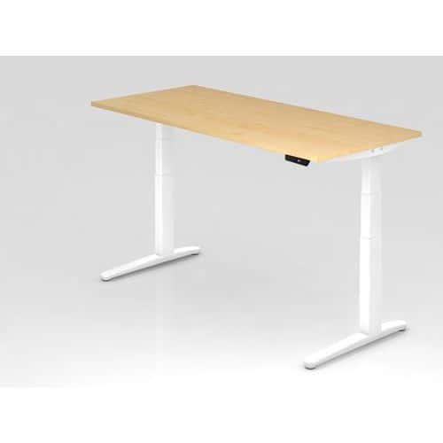 Bureau assis-debout pied blanc série XBHM-180x80 cm-Hammerbacher