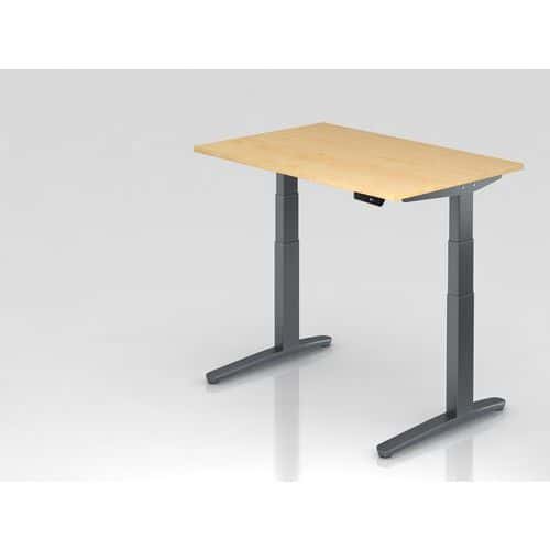 Bureau assis-debout pied graphite série XBHM - 120x80cm - Hammerbacher