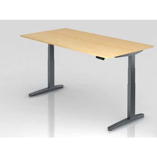 Bureau assis-debout pieds graphite série XBHM-200x100cm-Hammerbacher