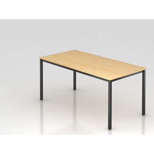 Table de réunion carrée à pieds noirs - 160x80 cm - Hammerbacher