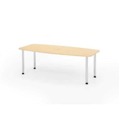 Table de réunion tonneau - 4 pieds chromés - 220x105cm - Hammerbacher