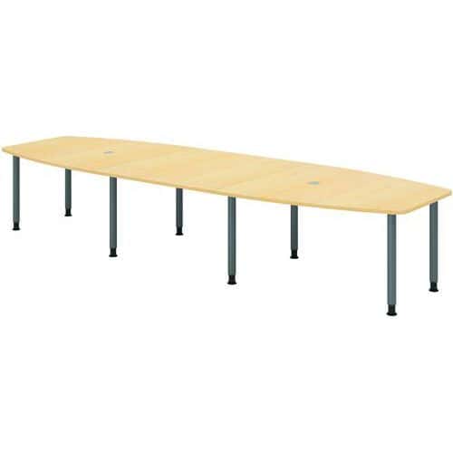 Table de réunion tonneau - 8 pieds graphite - 400x130cm - Hammerbacher