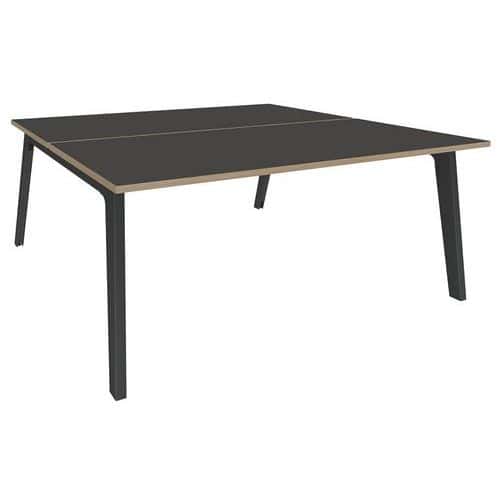 Bureau double bench Steel Graphite pied carbone Simmob