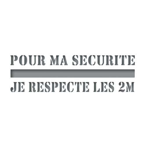 Pochoir ligne de sécurité - Pour ma sécurité, je respecte les 2m -