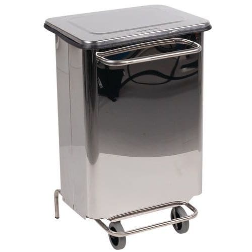 Conteneur mobile à pédale anti-feu inox brillant 70 L - Manutan Expert