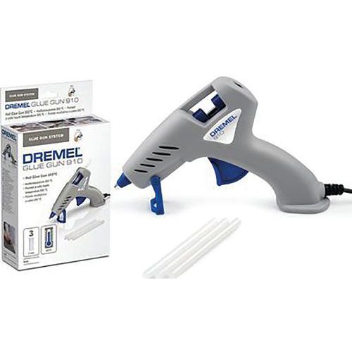 Dremel pistolet à colle 910-3 outil compact (165°c), 3 accessoires