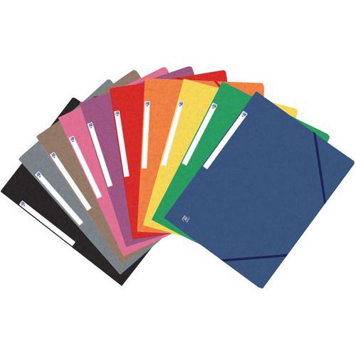 Chemise 3 rabats élastiques A4 Topfile - Carte Lustrée - Coloris assortis