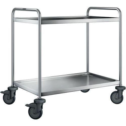 Chariot de service SW 9 x 6-2 avec roues en plastique_Blanco