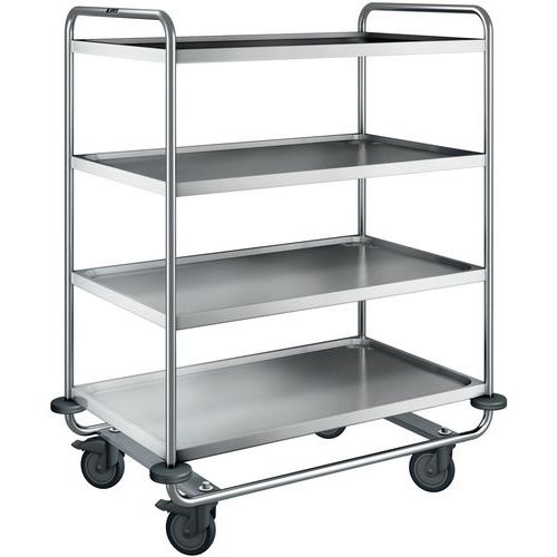 Chariot de service SW 10 x 6-4 avec roues en plastique_Blanco