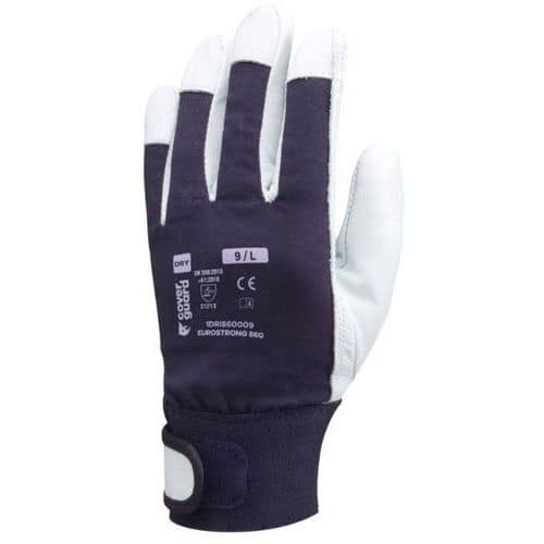 Gants Eurostrong 860 fleur caprin toile bleu velcro - Coverguard