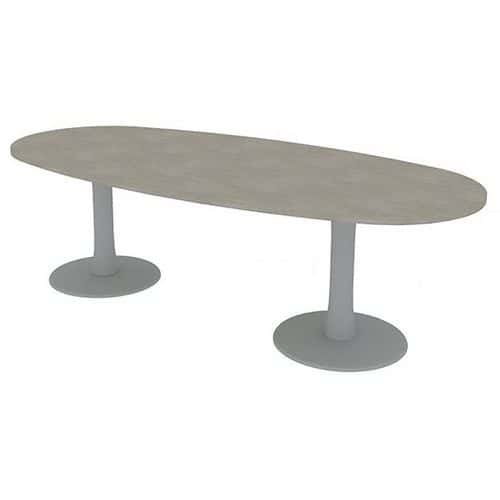 Table de réunion plateau ovale longueur 240 cm 2 pieds - Quadrifoglio