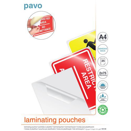 Pochette de plastification A4 75 microns - Pavo