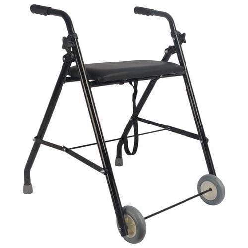 Déambulateur Rollator 2 roues Classic acier noir