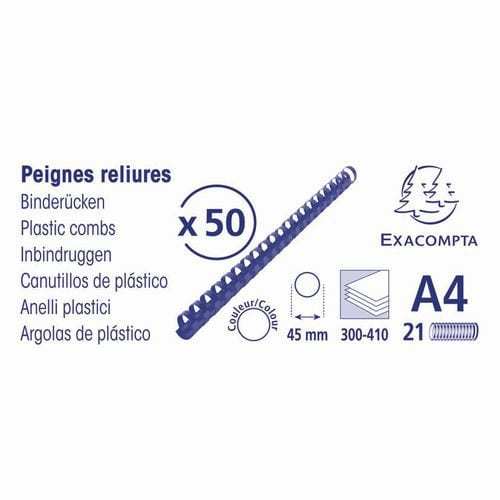 Boîte de peignes plastiques format A4 - Exacompta