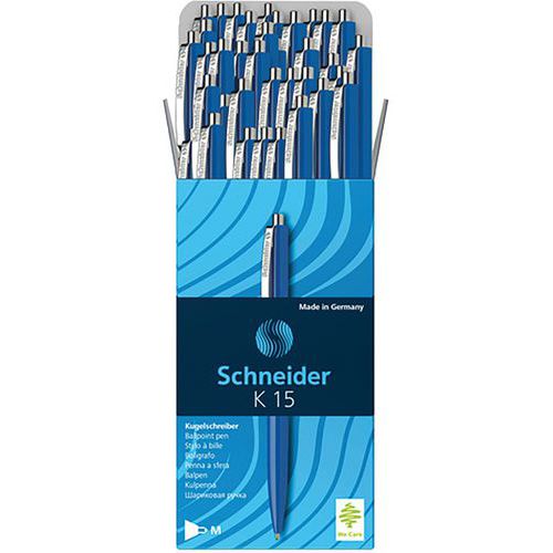 Stylo bille - K15 - bleu - 50 pcs - Schneider