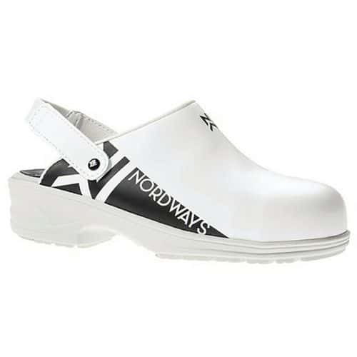 Sabot de sécurité en cuir blanc Bjornson SRC - Nordways