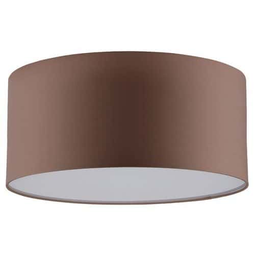 Plafonnier abat jour en tissu marron-cylindre -led- Josefina