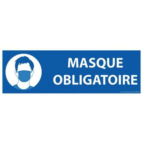 Panneau d'obligation Masque obligatoire bleu