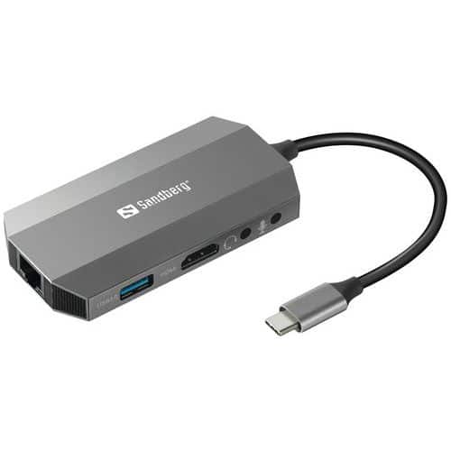 Station d'accueil de voyage USB-C 6 en 1 - Sandberg