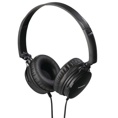 Casque pliable avec micro sur câble plat HED2207BK - Thomson