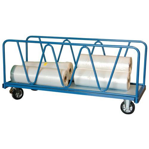 Chariot long 2 ridelles tubes roues losange - 1200 kg - FIMM