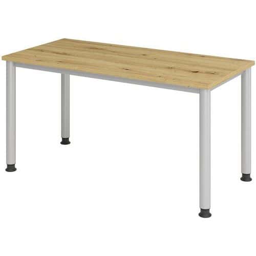 Bureau droit pieds ronds 140 cm