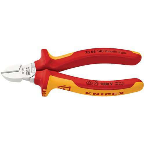 Pince coupante chromée isolée 1000V  - Knipex