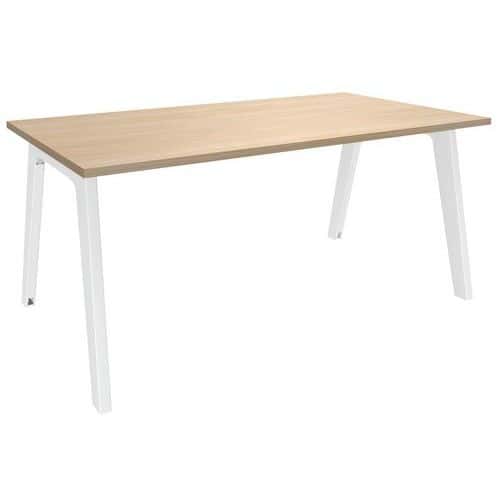 Bureau simple face chêne clair/blanc Steely