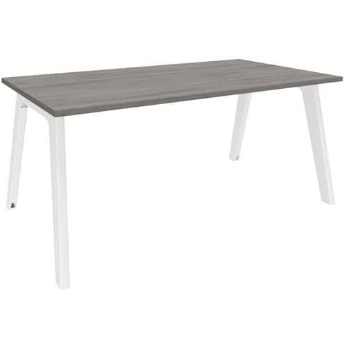 Bureau simple face chêne gris/blanc Steely