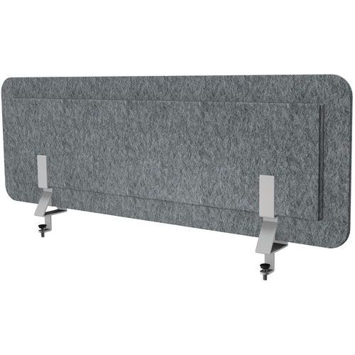 Ecran acoustique gris chiné + pinces bureau double