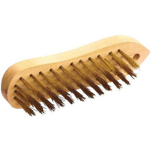 Brosse métallique violon 5 rangs en acier laitonné - Talia