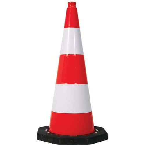 Cones plastique fluo - Pied caoutchouc - Taliaplast