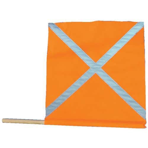 Fanion fluo avec bandes rétroréfléchissantes - Orange - Taliaplast