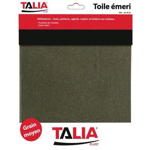 Toile émeri - Lot de 4 feuilles - Taliaplast