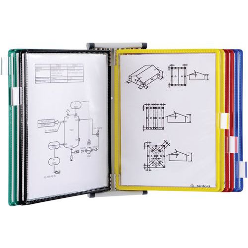 Panneau mural métal Tarifold - A5 - 10 poches latérales - Djois