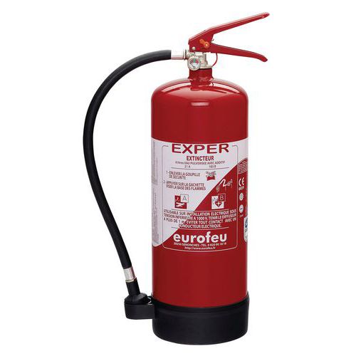 Extincteur EUROFEU Eau pulvérisée + additif ABF - 9 L PP Expert